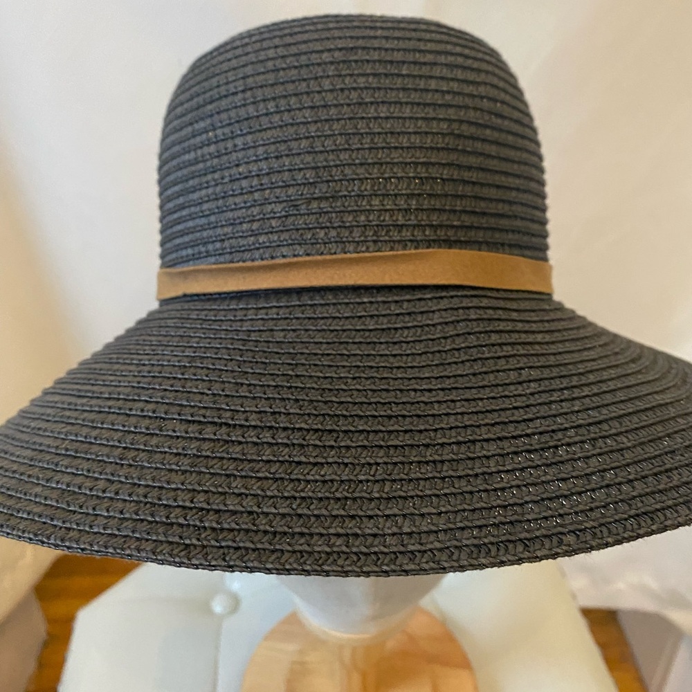 Sunday Best Black Eau Claire Woven Summer Hat Bohemian Resortwear Vacation S/M - Picture 8 of 14
